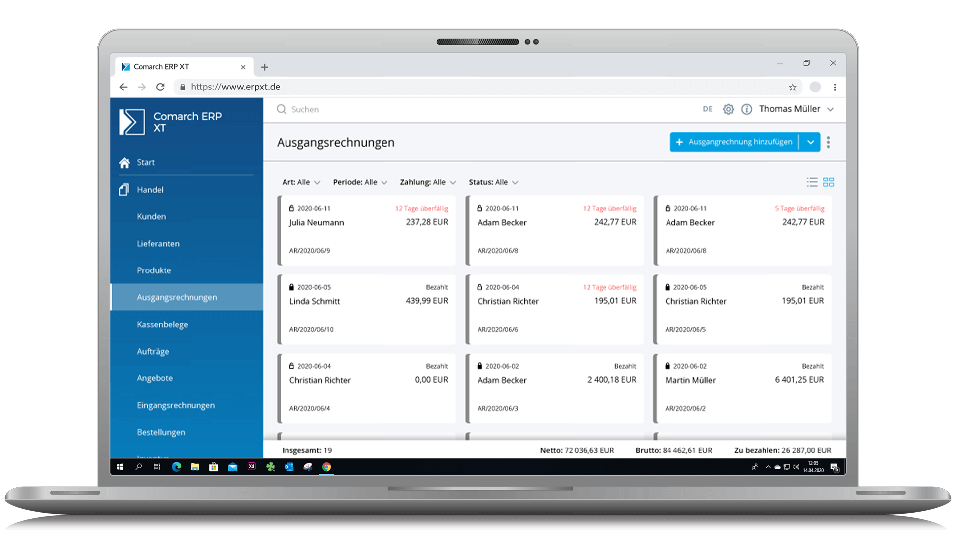 ERP XT Rechnungen online schreiben